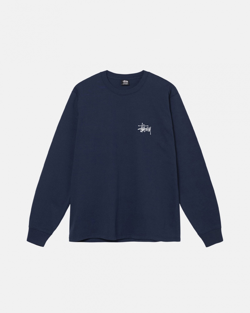 Stussy Basic Stussy LS Tee - Mens Tees Donkerblauw | BEICD42296