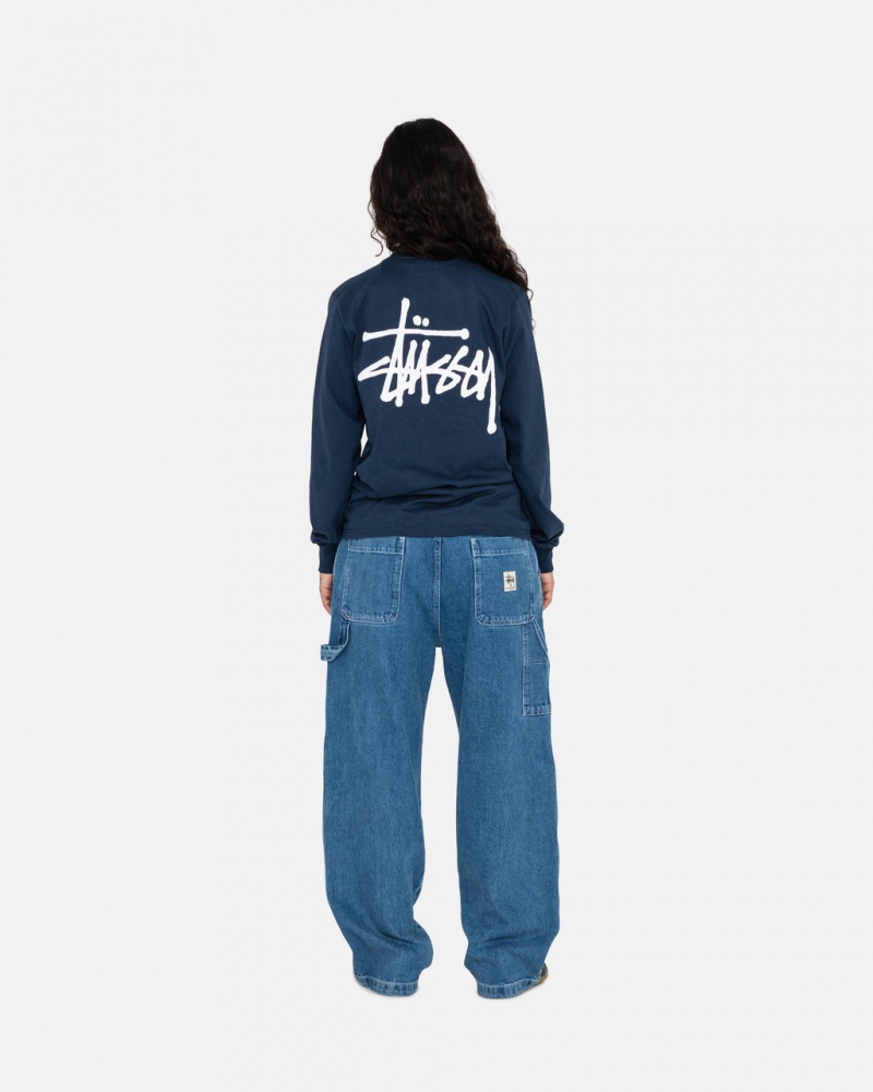 Stussy Basic Stussy LS Tee - Mens Tees Donkerblauw | BEICD42296