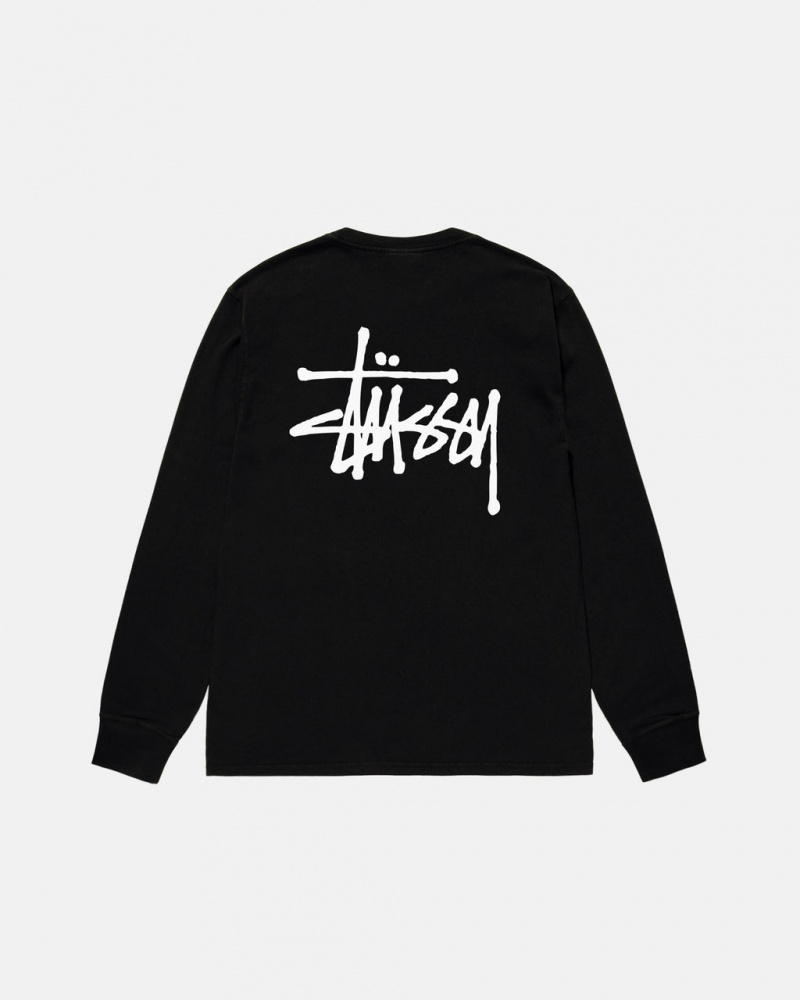 Stussy Basic Stussy LS Tee - Unisex Longsleeve Zwart | BEICD40260