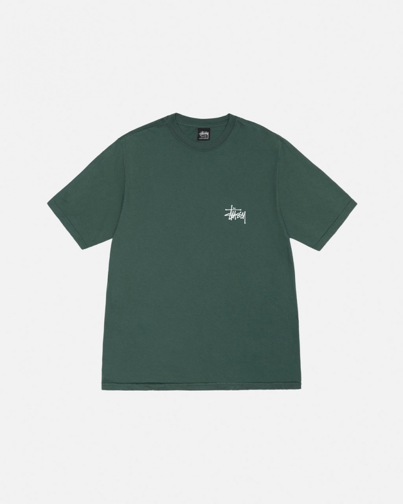 Stussy Basic Stussy Tee Pigment Dyed - Unisex Shortsleeve Groen | BEICD69734