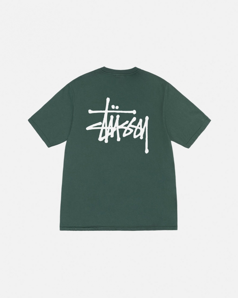 Stussy Basic Stussy Tee Pigment Dyed - Unisex Shortsleeve Groen | BEICD69734