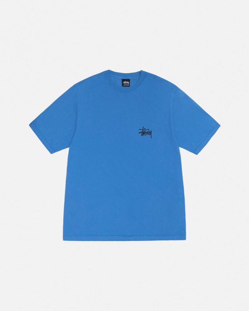 Stussy Basic Stussy Tee Pigment Dyed - Unisex Shortsleeve Blauw | SBEVO64270