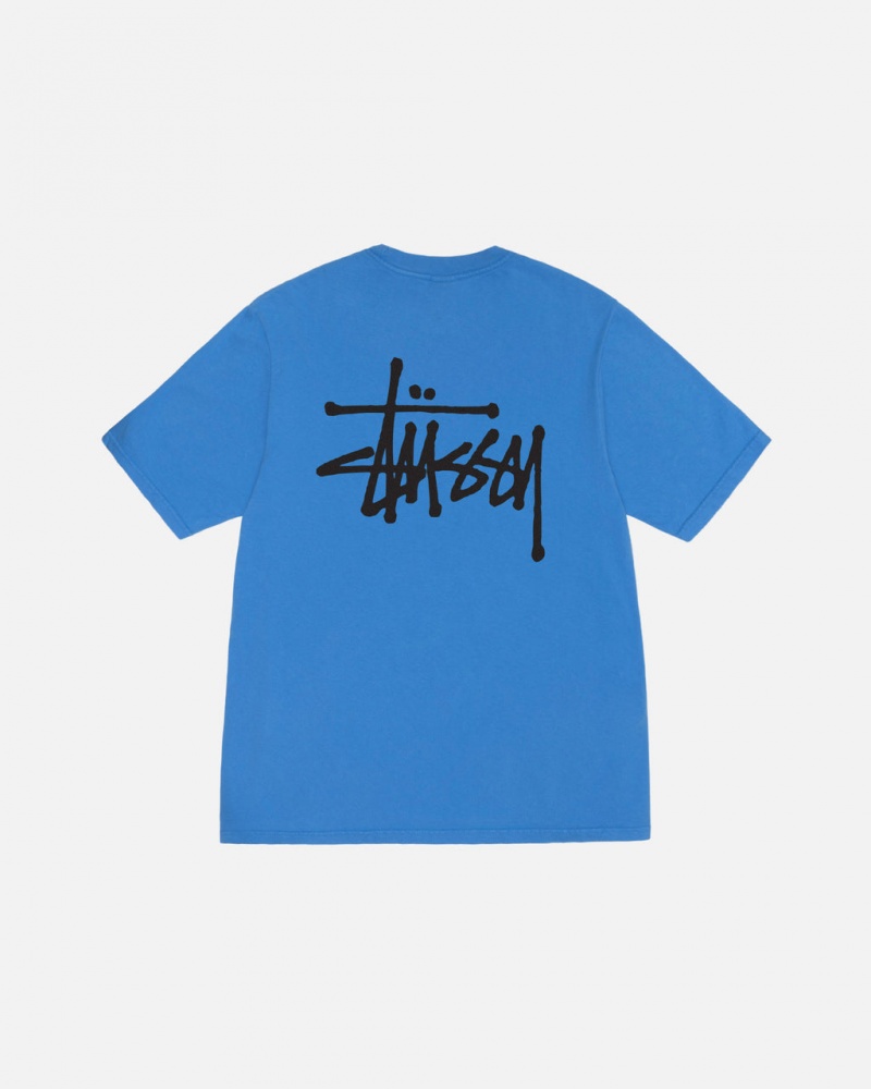 Stussy Basic Stussy Tee Pigment Dyed - Unisex Shortsleeve Blauw | SBEVO64270