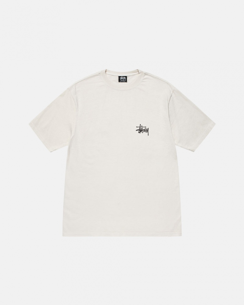 Stussy Basic Stussy Tee Pigment Dyed - Unisex Shortsleeve Beige | BEJKU59565