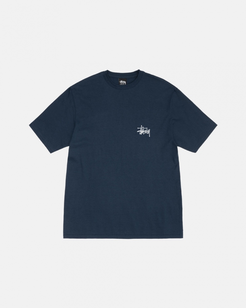 Stussy Basic Stussy Tee - Unisex Shortsleeve Donkerblauw | DBEVO77064