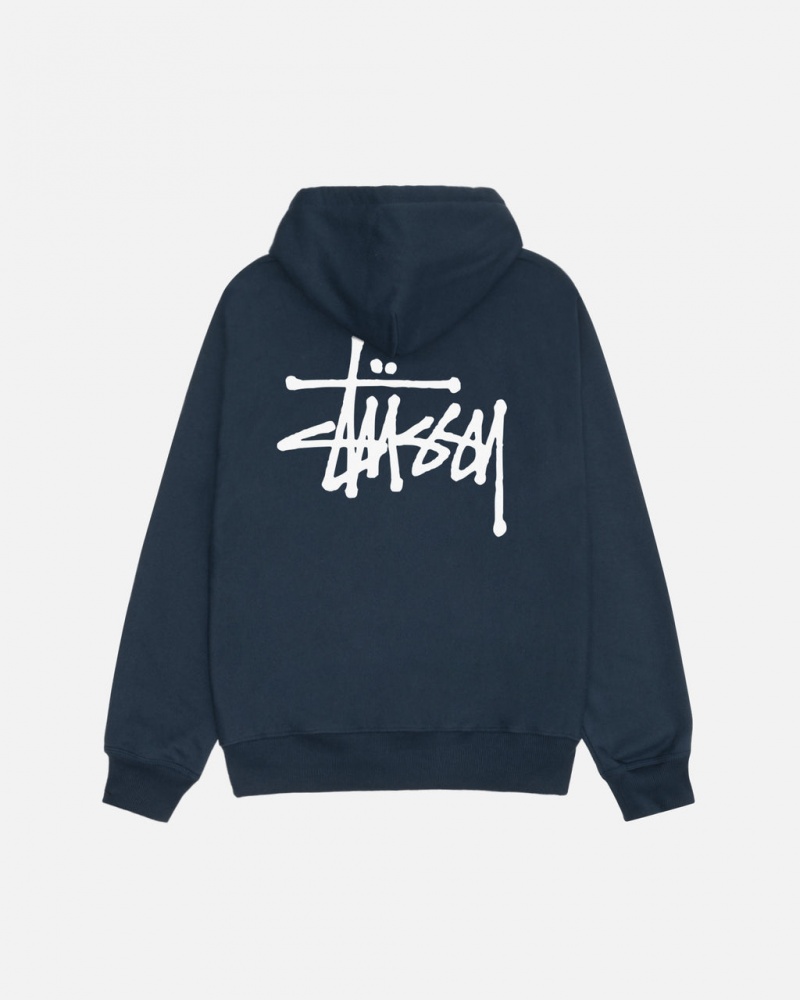 Stussy Basic Stussy Zip Hoodie - Unisex Hoodies Donkerblauw | PBEER68659