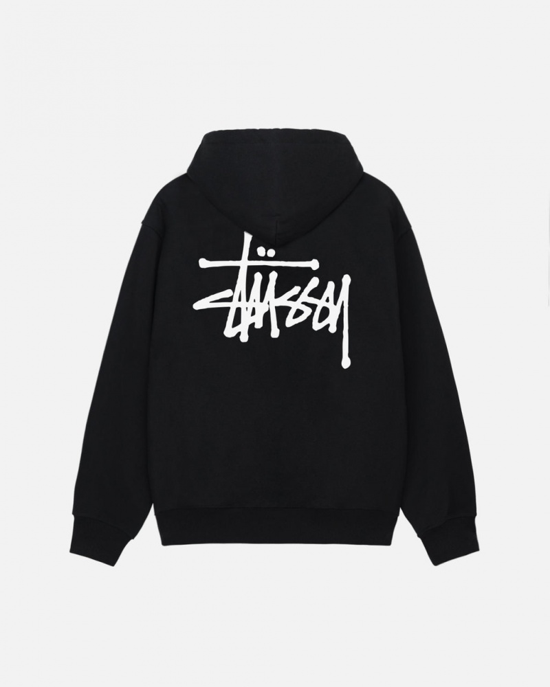 Stussy Basic Stussy Zip Hoodie - Unisex Hoodies Zwart | UBEND83042