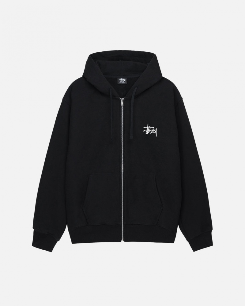 Stussy Basic Stussy Zip Hoodie - Unisex Hoodies Zwart | UBEND83042