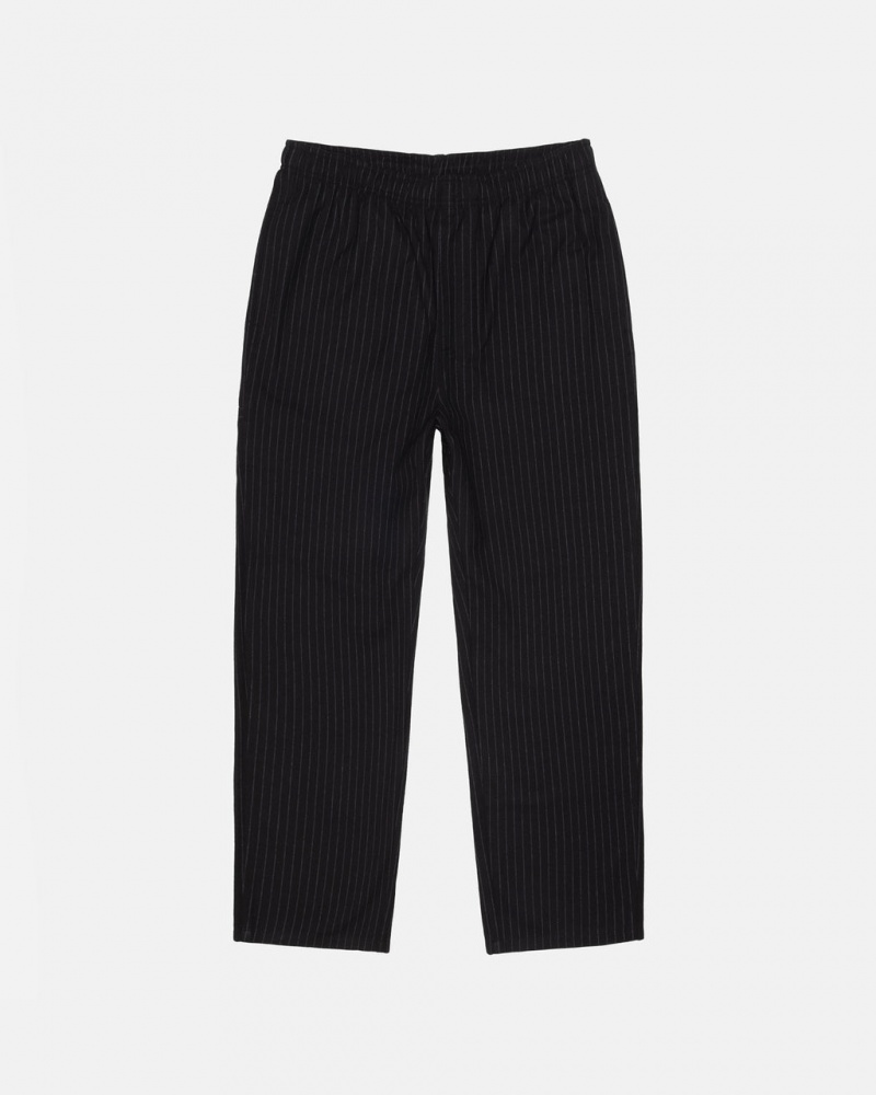 Stussy Beach Pant Wol Stripe - Unisex Pants Zwart | BEJKU88931