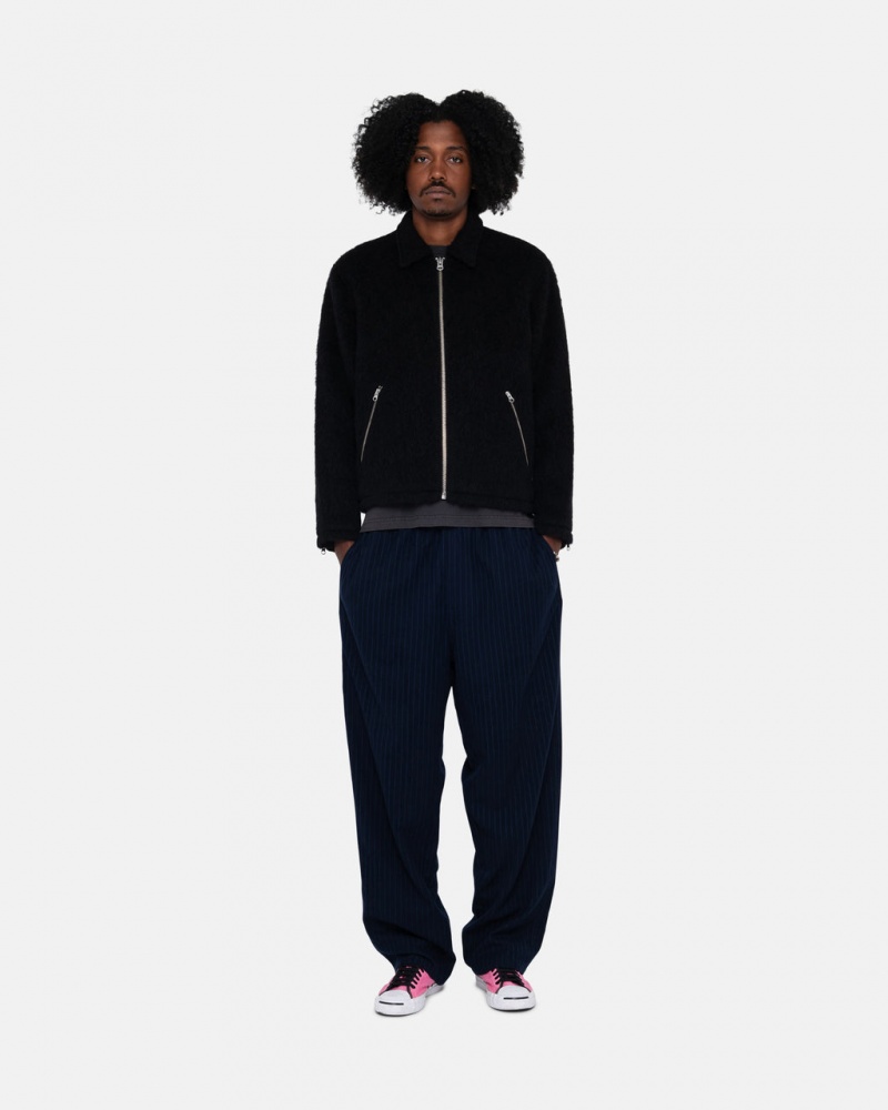 Stussy Beach Pant Wol Stripe - Unisex Pants Donkerblauw | BEZPD13056