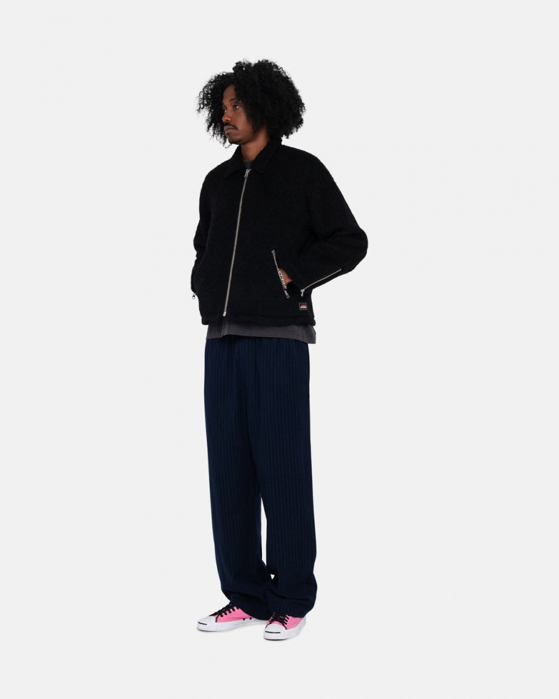 Stussy Beach Pant Wol Stripe - Unisex Pants Donkerblauw | BEZPD13056