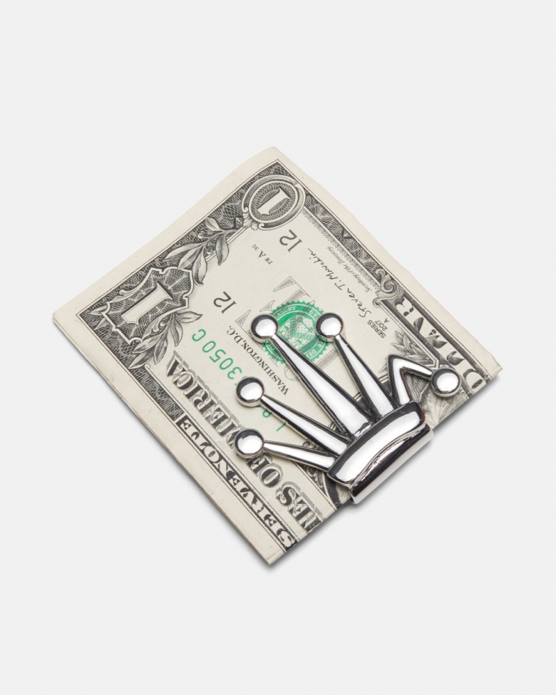 Stussy Bent Crown Money Clip - Novelty Home Zilver | LBESX74339