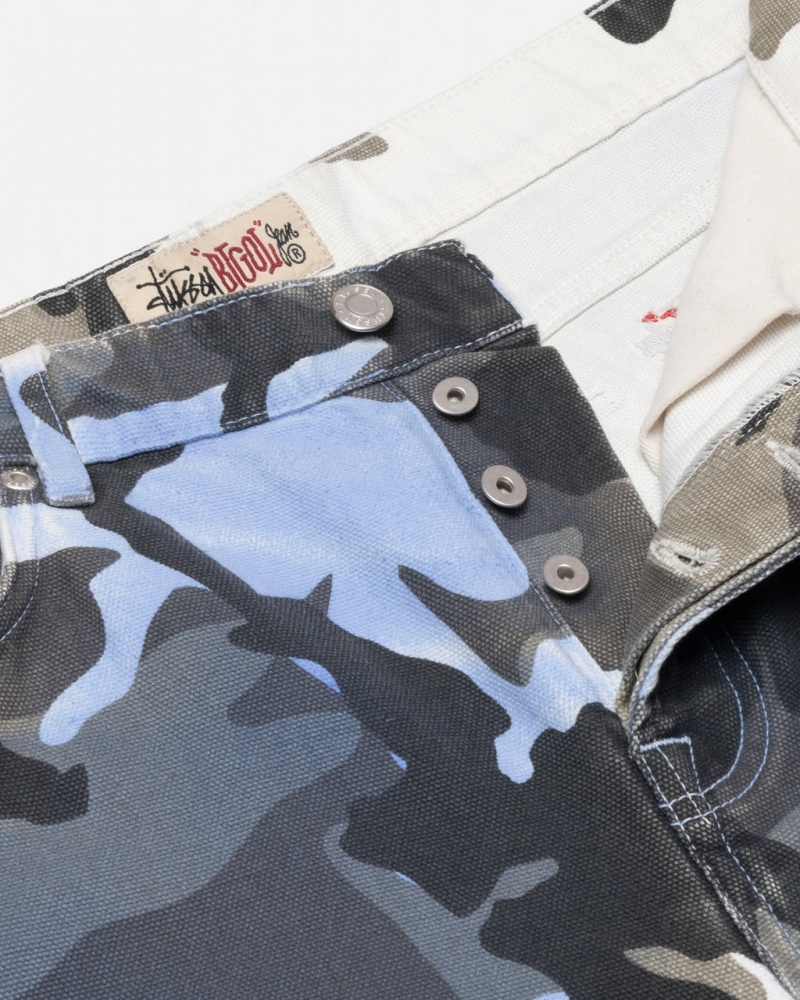 Stussy Big Ol Jean Spray Dye Canvas - Unisex Denim Blauw Camo | BENEJ94502