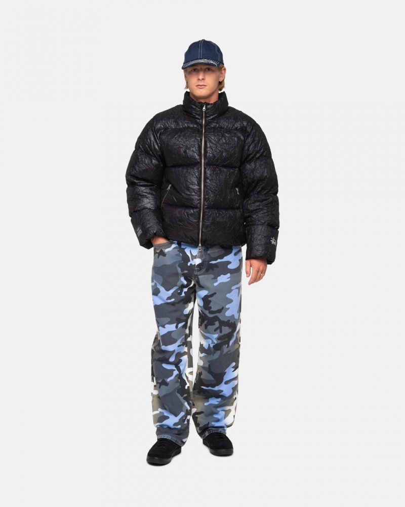 Stussy Big Ol Jean Spray Dye Canvas - Unisex Denim Blauw Camo | BENEJ94502