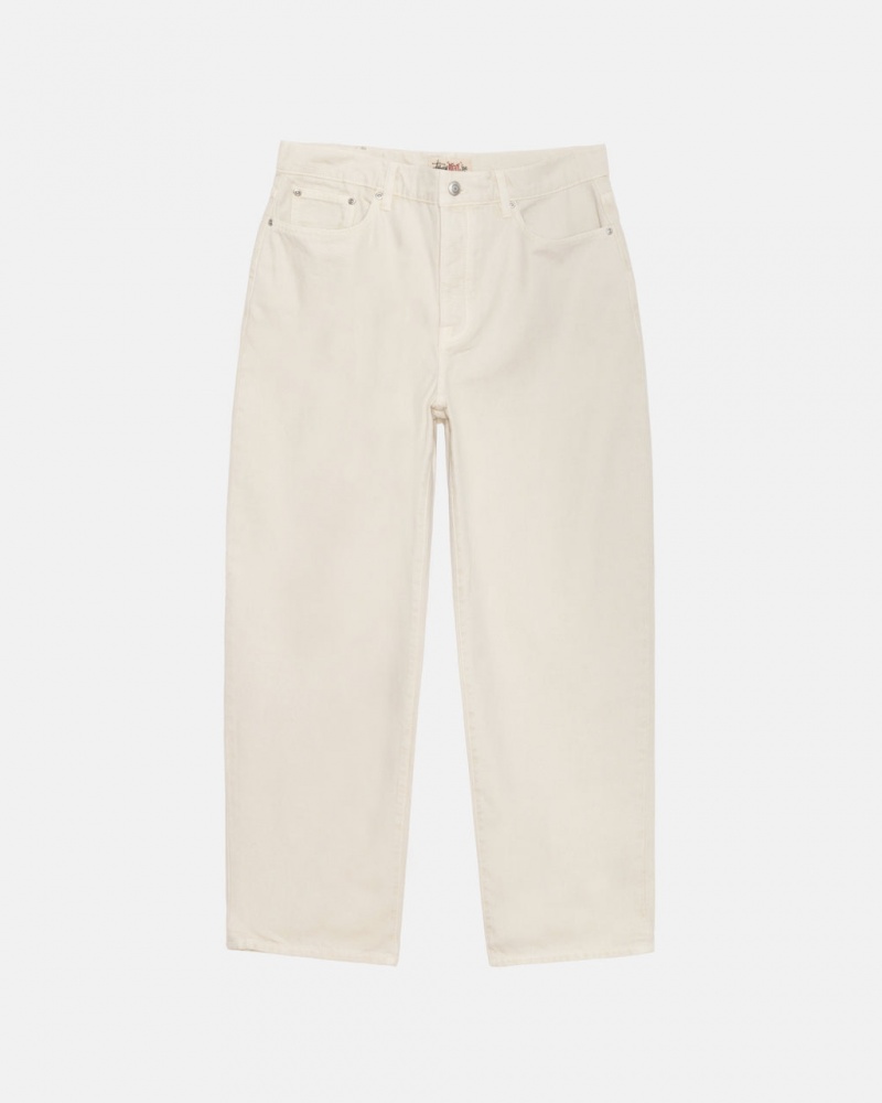 Stussy Big Ol& Jean Washed Canvas - Unisex Pants Beige | SBENY11991