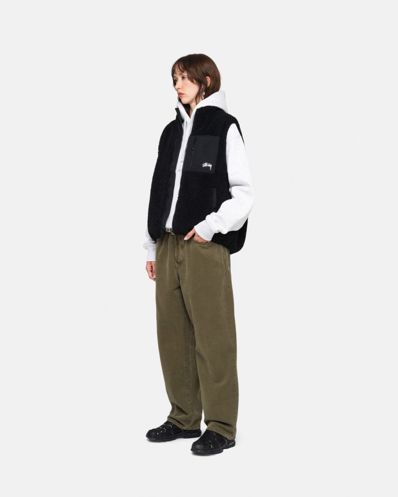 Stussy Big Ol& Jean Washed Canvas - Unisex Pants Olijfgroen | BEJVR59530