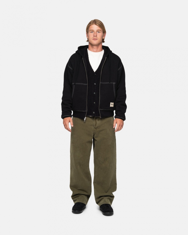 Stussy Big Ol& Jean Washed Canvas - Unisex Pants Olijfgroen | BEJVR59530