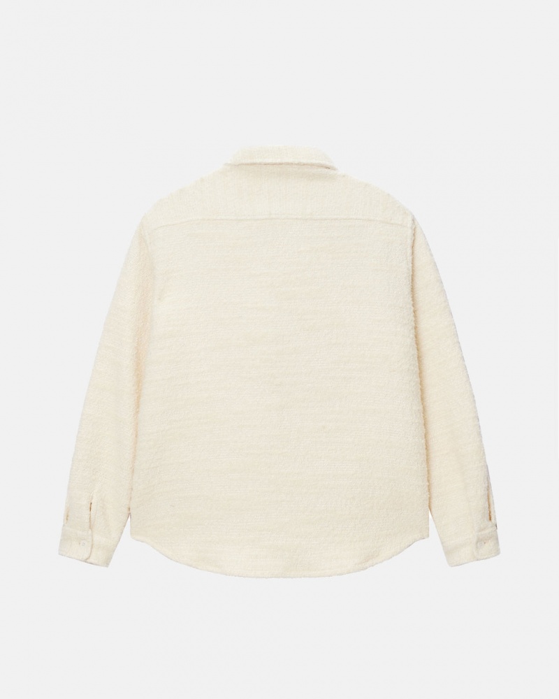 Stussy Boucle Wol Cpo Shirt - Unisex Tops Beige | EBEVG84852