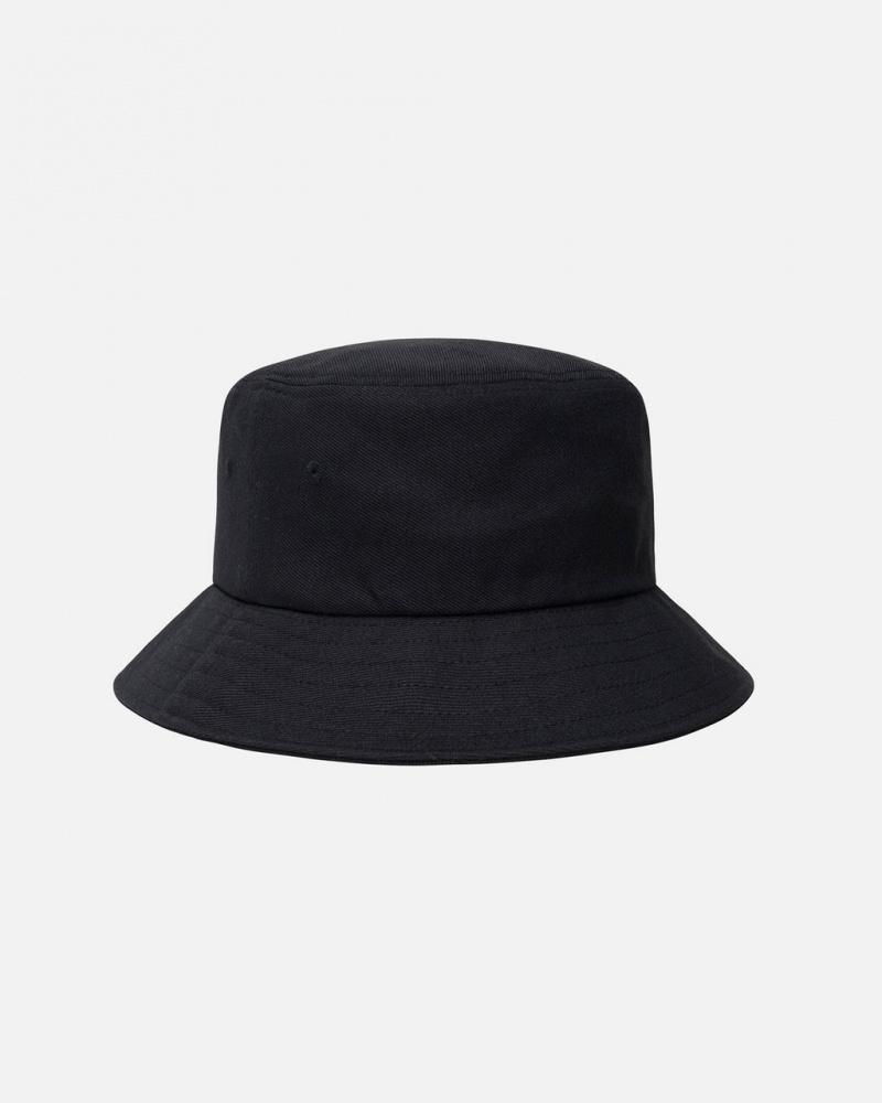 Stussy Bucket Hat Big Stock - Unisex Zwart | TBEPQ34185