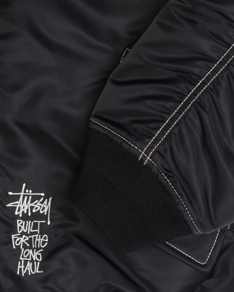 Stussy Built Reversible Bomber Jacket - Unisex Jackets Zwart | ABEWC12308