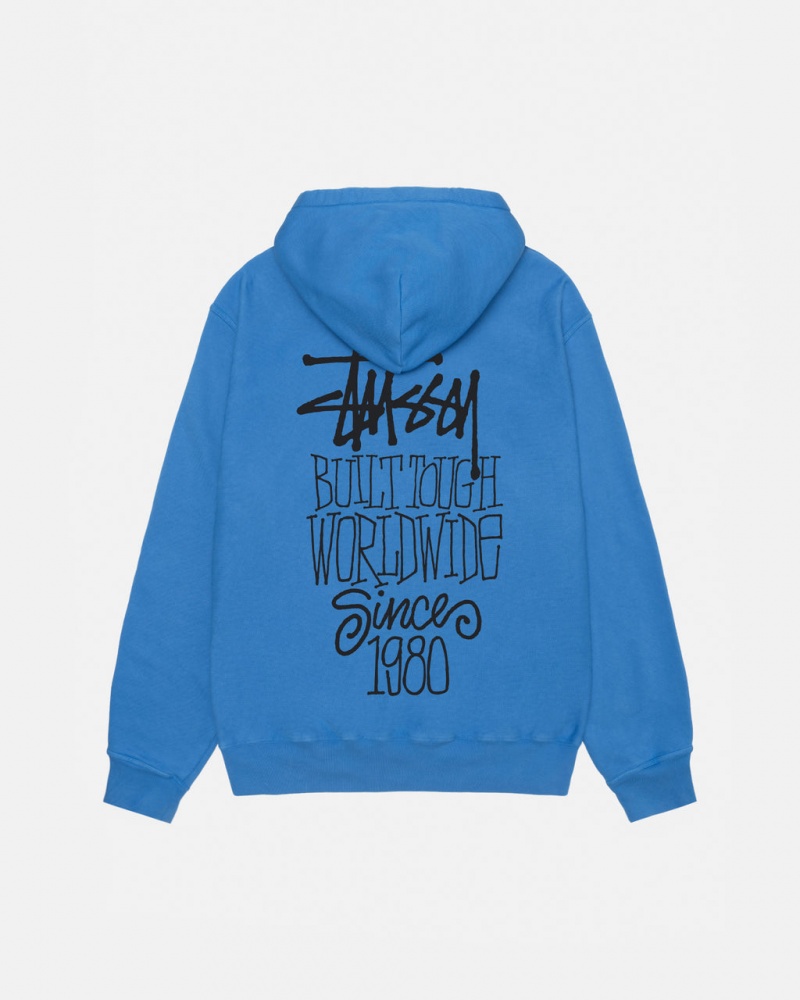 Stussy Built Tough Hoodie Pigment Dyed - Unisex Hoodies Blauw | SBENY25332