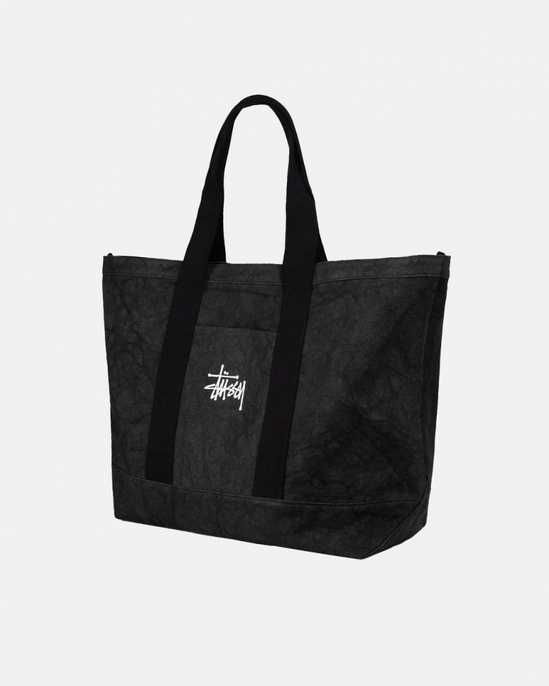 Stussy Canvas Extra Large Tote Bag - Unisex Bags Zwart | SBEVO73672