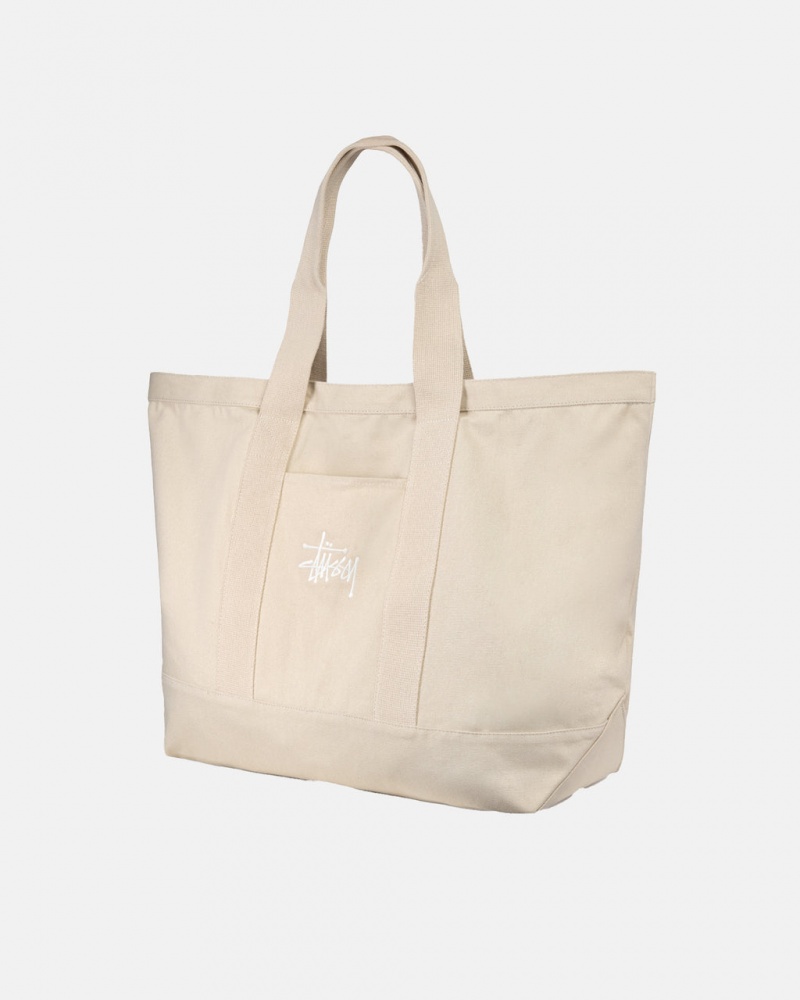 Stussy Canvas Extra Large Tote Bag - Unisex Bags Beige | FBEUI82369