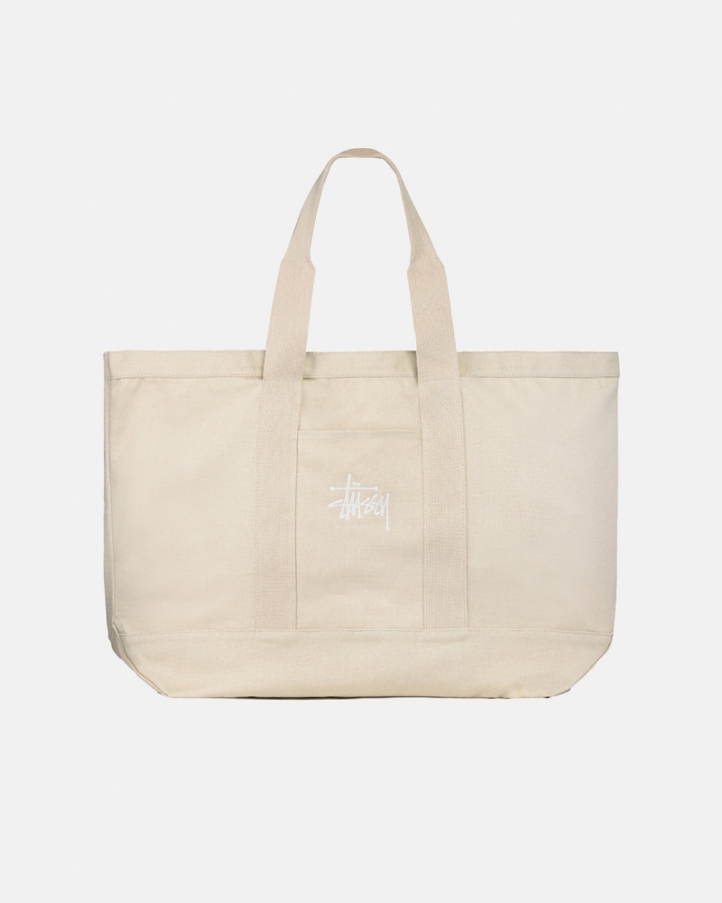 Stussy Canvas Extra Large Tote Bag - Unisex Bags Beige | FBEUI82369