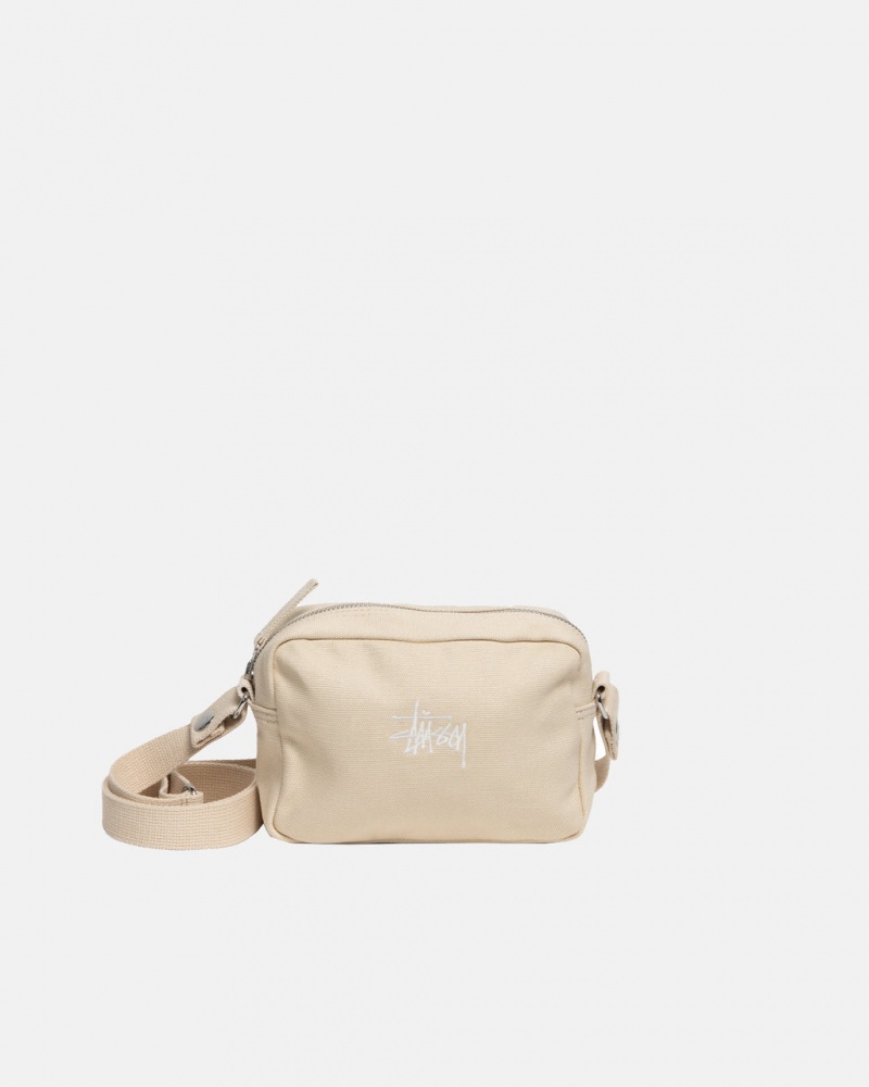 Stussy Canvas Side Pouch - Unisex Bags Beige | QBEWA44058