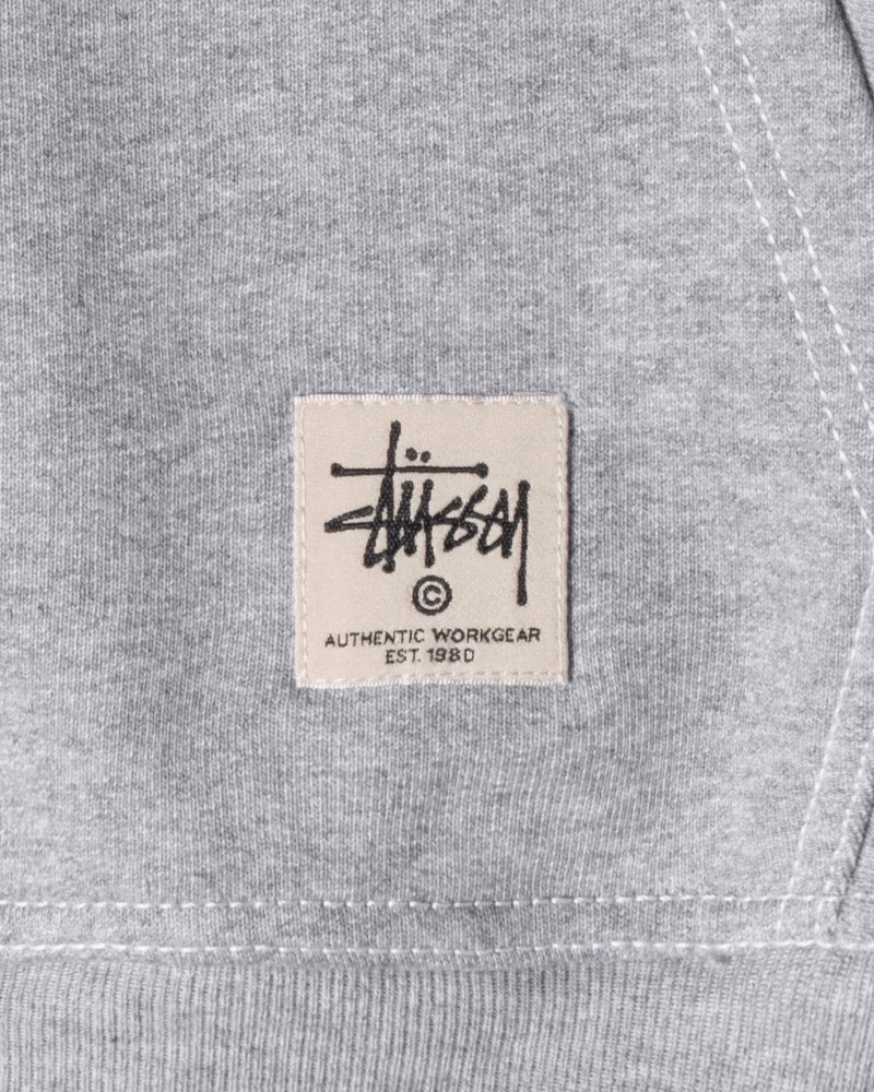 Stussy Contrast Stitch Label Hoodie - Unisex Hoodies Grijs | BEEGJ13237