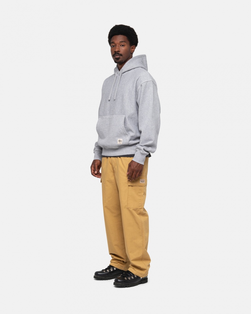 Stussy Contrast Stitch Label Hoodie - Unisex Hoodies Grijs | BEEGJ13237