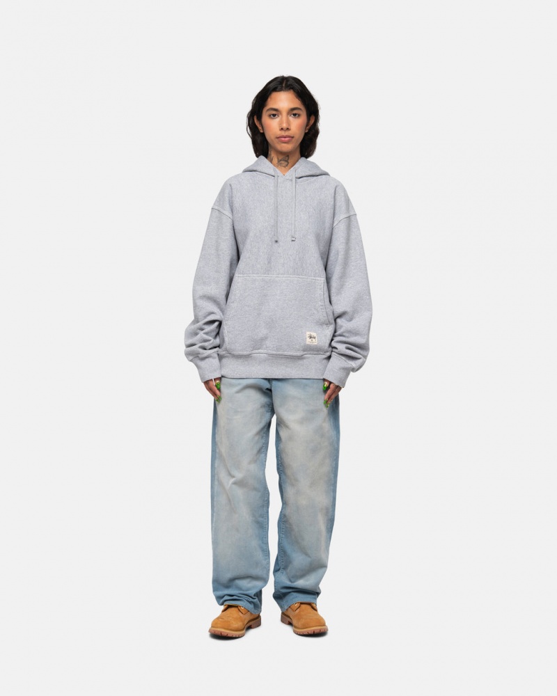 Stussy Contrast Stitch Label Hoodie - Unisex Hoodies Grijs | BEEGJ13237