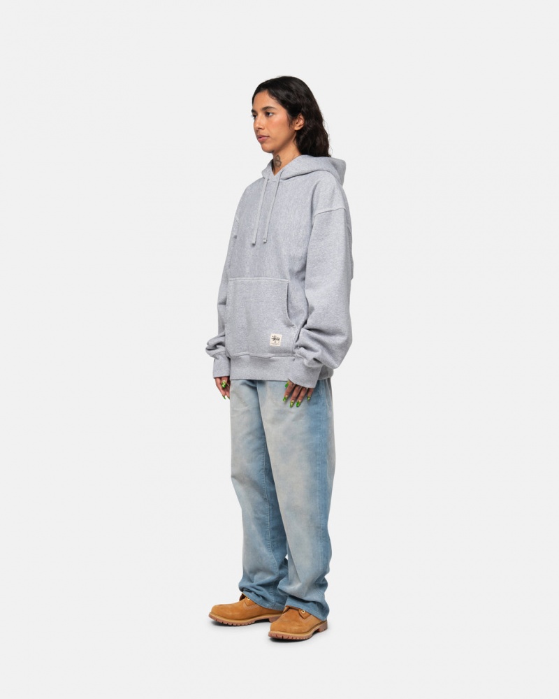 Stussy Contrast Stitch Label Hoodie - Unisex Hoodies Grijs | BEEGJ13237