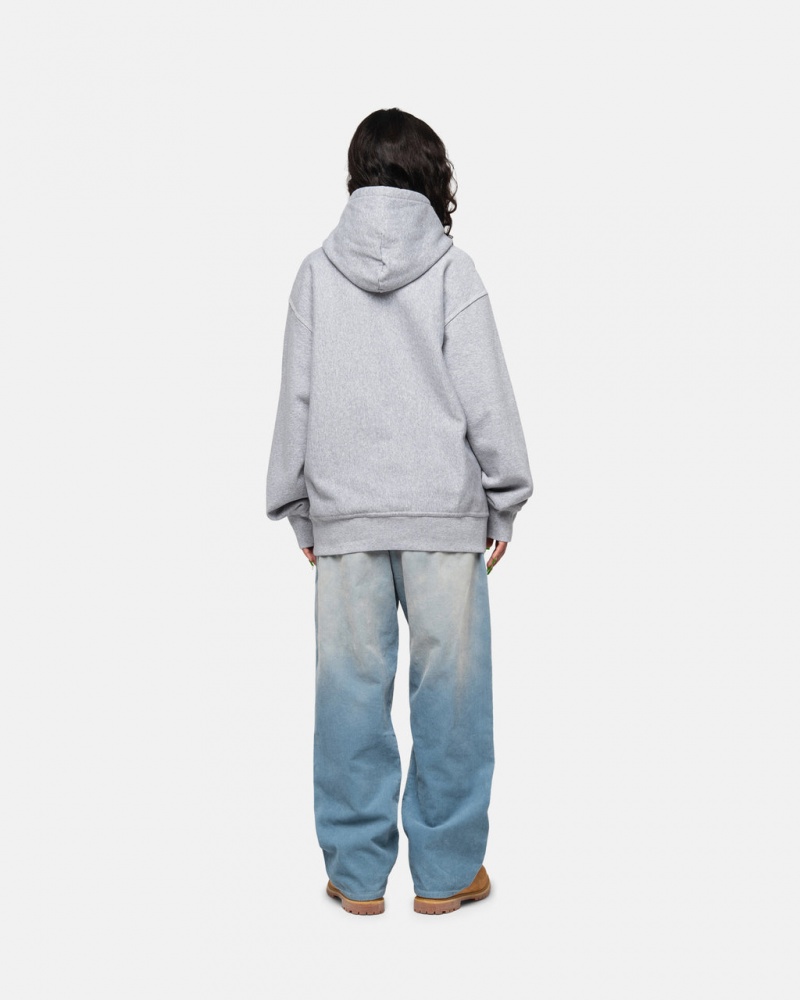 Stussy Contrast Stitch Label Hoodie - Unisex Hoodies Grijs | BEEGJ13237