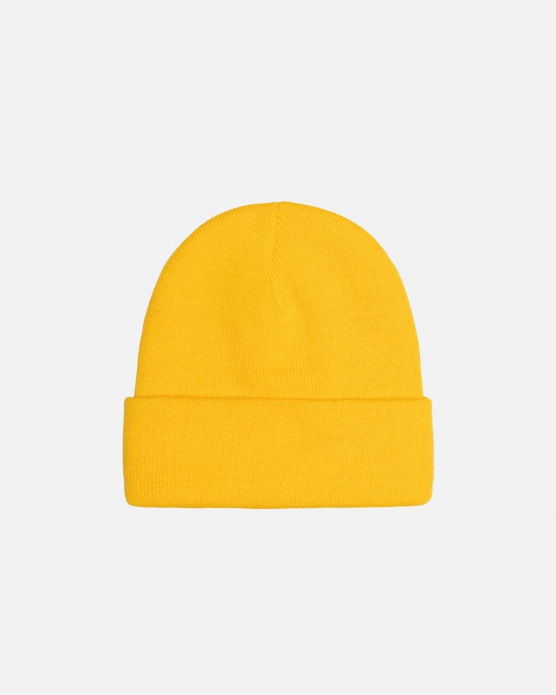 Stussy Cuff Beanie Stock - Unisex Mosterdgeel | BEJBT13328