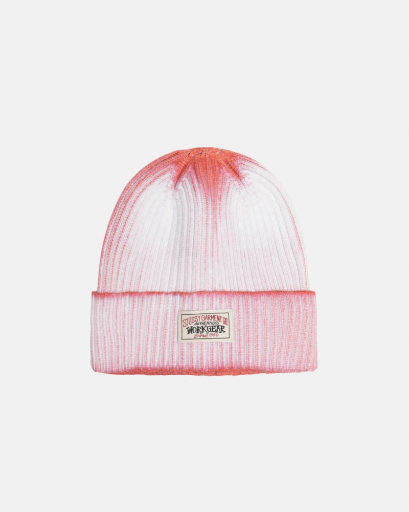 Stussy Cuff Beanie Workgear Spray - Unisex Oranje | BEJZR74557