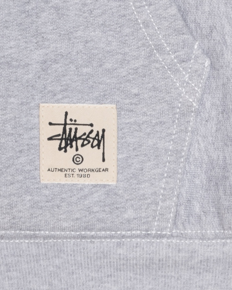 Stussy Double Face Label Zip Hoodie - Unisex Hoodies Grijs | BEJZR17050