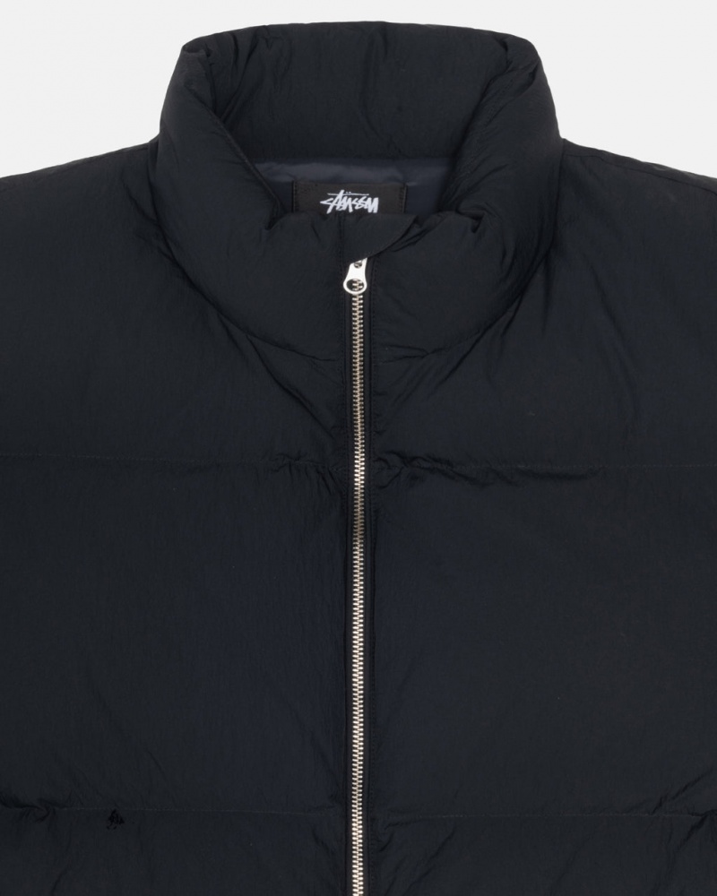 Stussy Down Puffer Nylon - Unisex Jackets Zwart | BENEJ51537