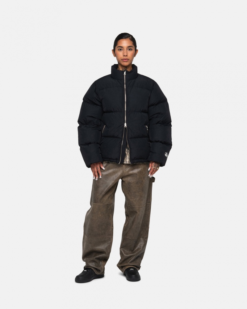 Stussy Down Puffer Nylon - Unisex Jackets Zwart | BENEJ51537