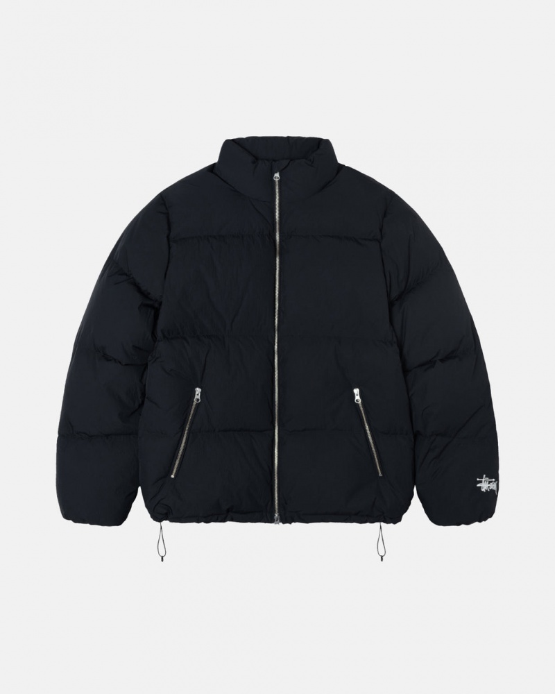 Stussy Down Puffer Nylon - Unisex Jackets Zwart | BENEJ51537