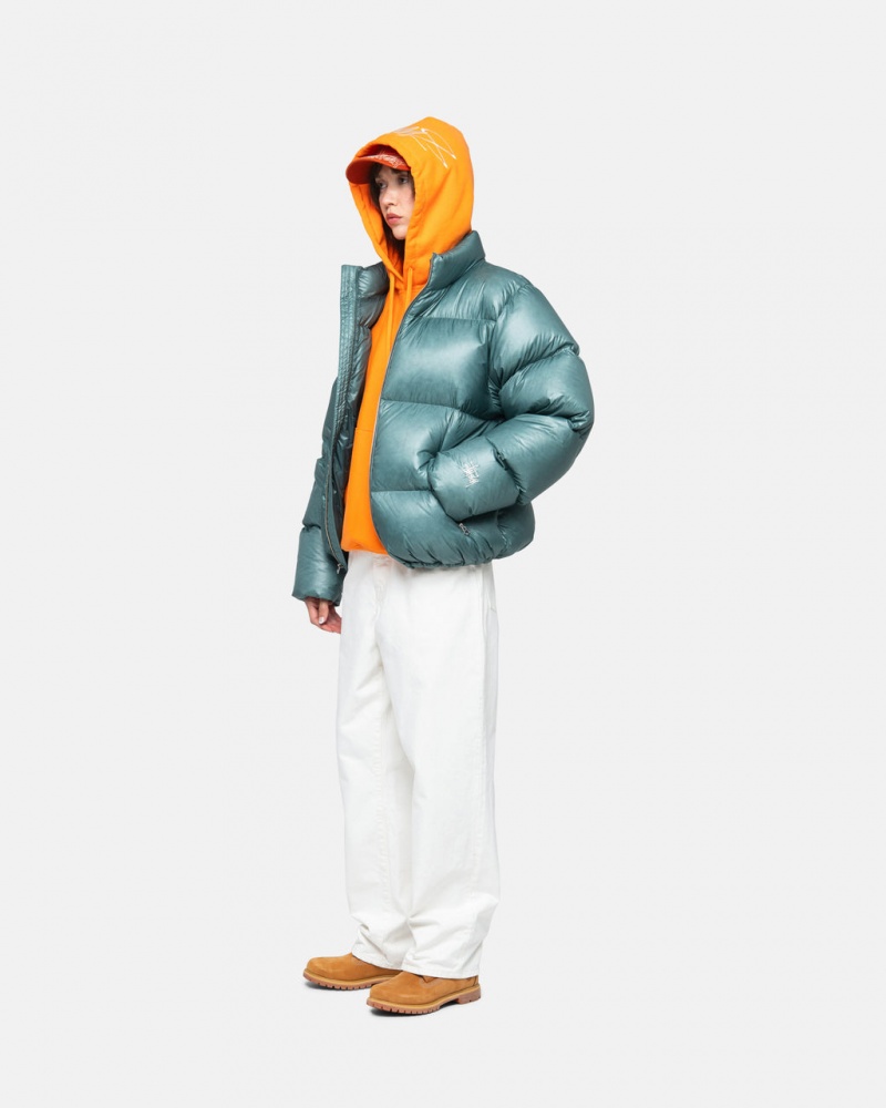 Stussy Down Puffer Parachute Ripstop - Unisex Jackets Blauw | ZBENQ16145