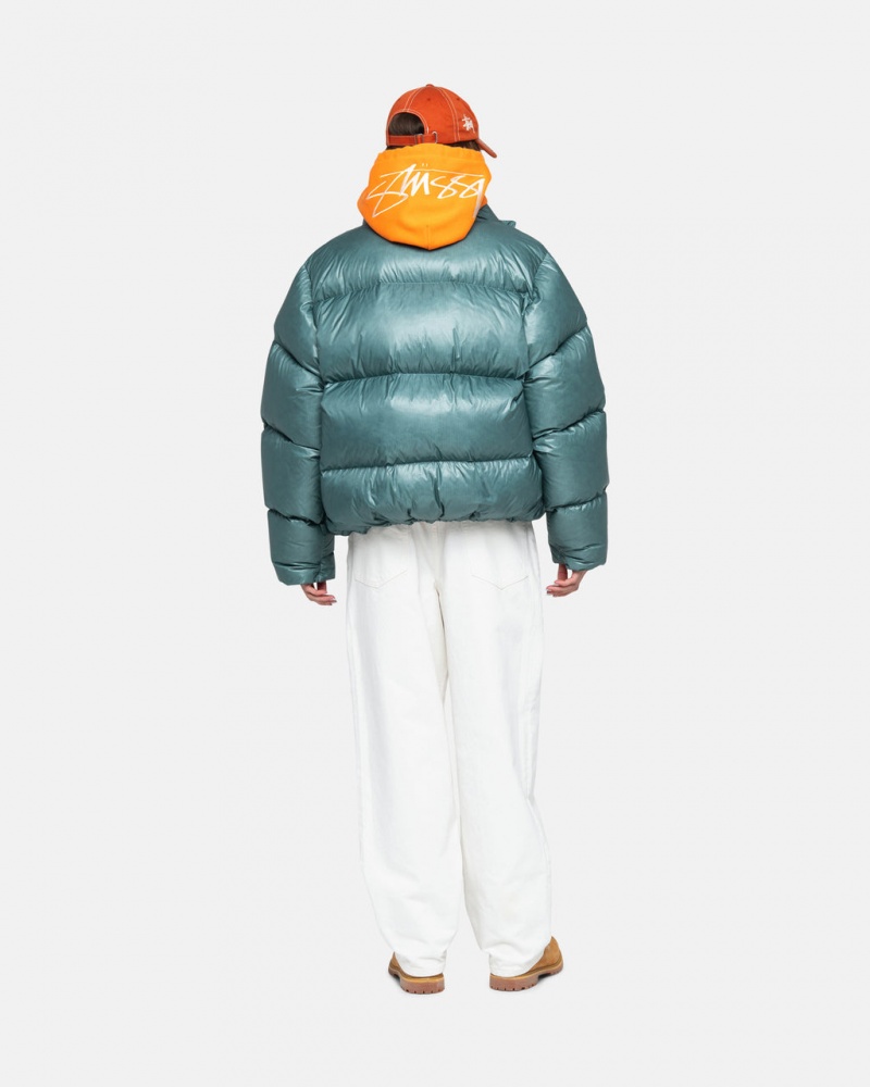 Stussy Down Puffer Parachute Ripstop - Unisex Jackets Blauw | ZBENQ16145