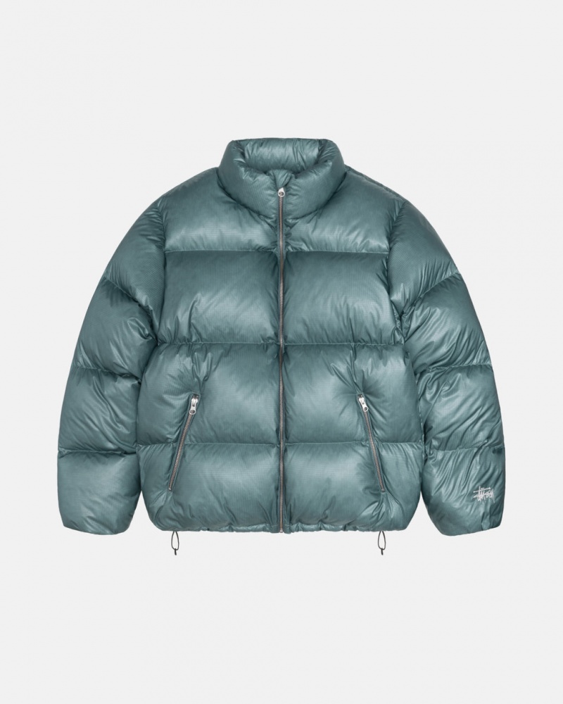 Stussy Down Puffer Parachute Ripstop - Unisex Jackets Blauw | ZBENQ16145