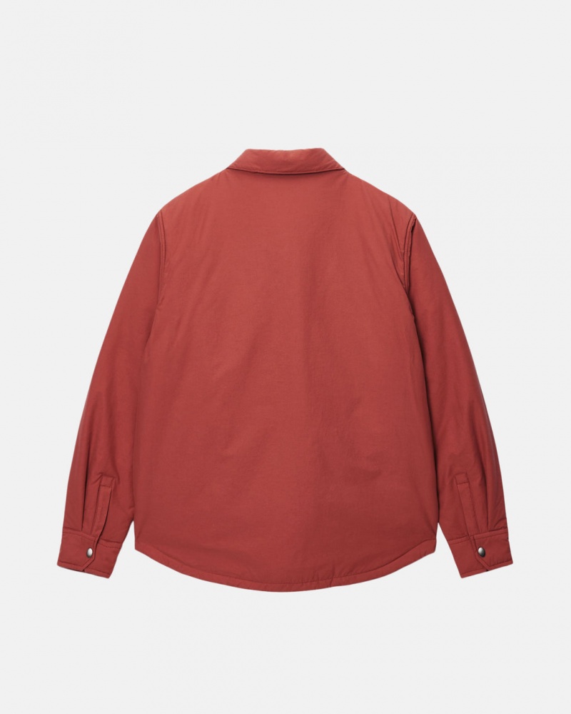 Stussy Gewatteerd Tech Over Shirt - Unisex Tops Shirts Donkerrood | EBEVG64440