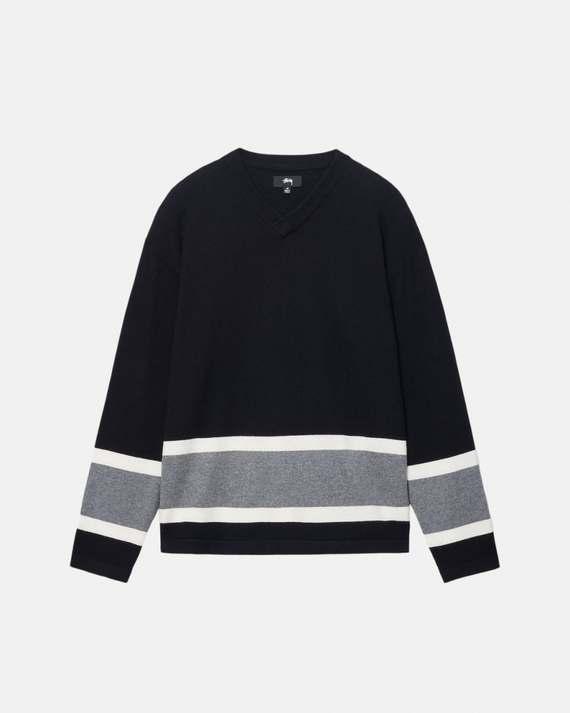 Stussy Hockey Trui - Unisex Sweaters Knits Zwart | ABEDF67815