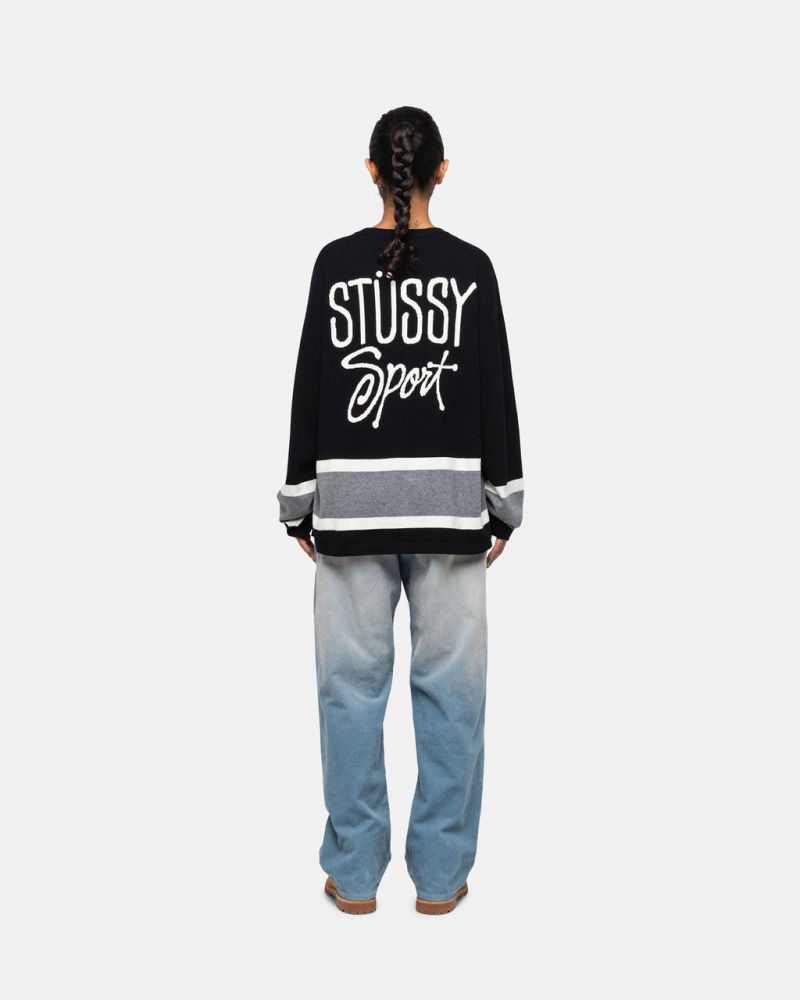 Stussy Hockey Trui - Unisex Sweaters Zwart | BBESO77943