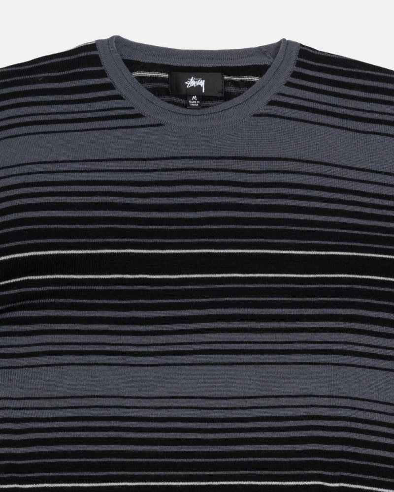 Stussy Horizontal Stripe Trui - Unisex Sweaters Grijs | TBEWZ94412