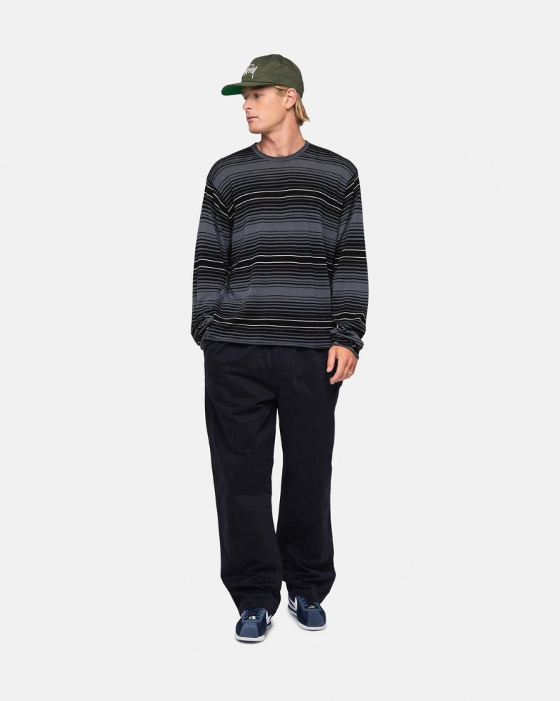 Stussy Horizontal Stripe Trui - Unisex Sweaters Grijs | TBEWZ94412