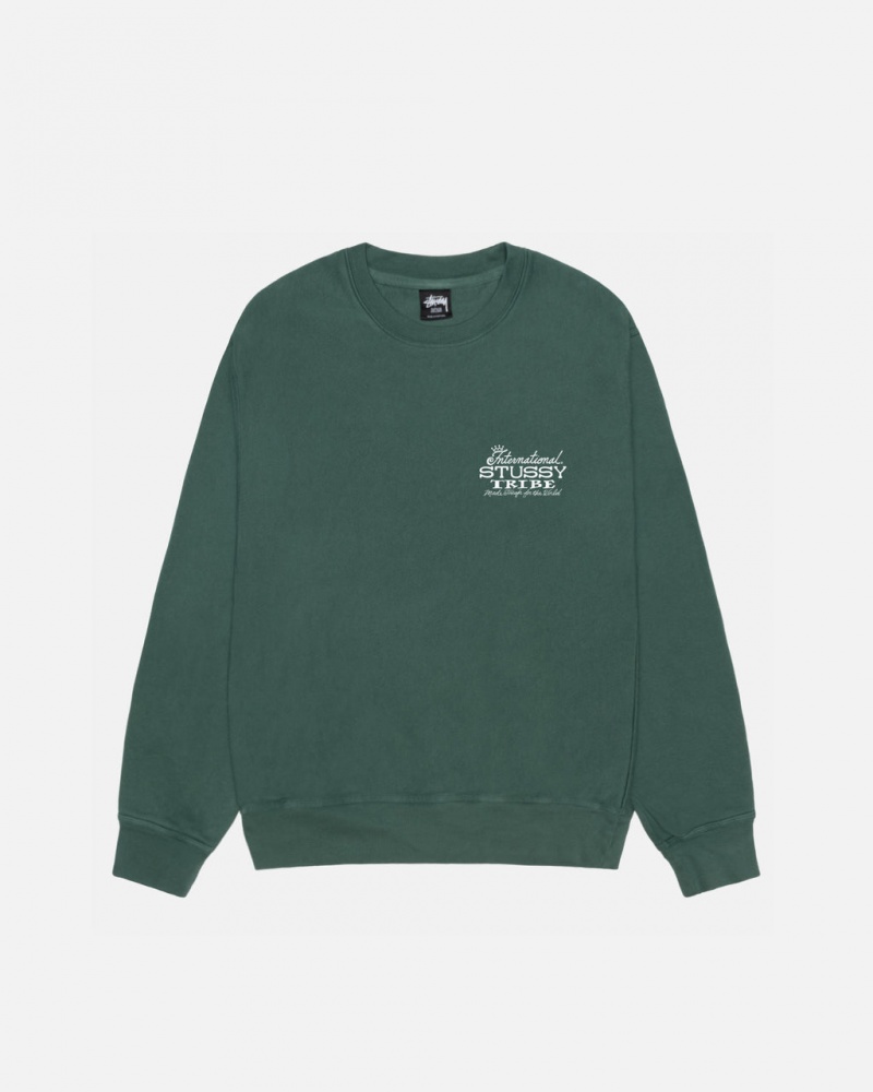 Stussy IST Crew Pigment Dyed - Unisex Hoodies Groen | BEJBT90000