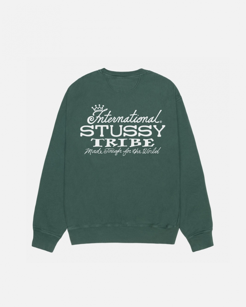 Stussy IST Crew Pigment Dyed - Unisex Hoodies Groen | BEJBT90000